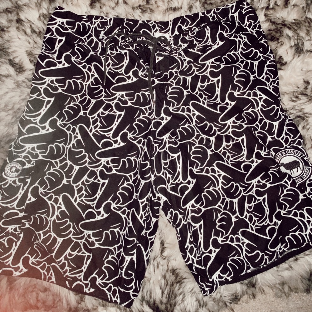 Black & White Crooks & Castles Shorts